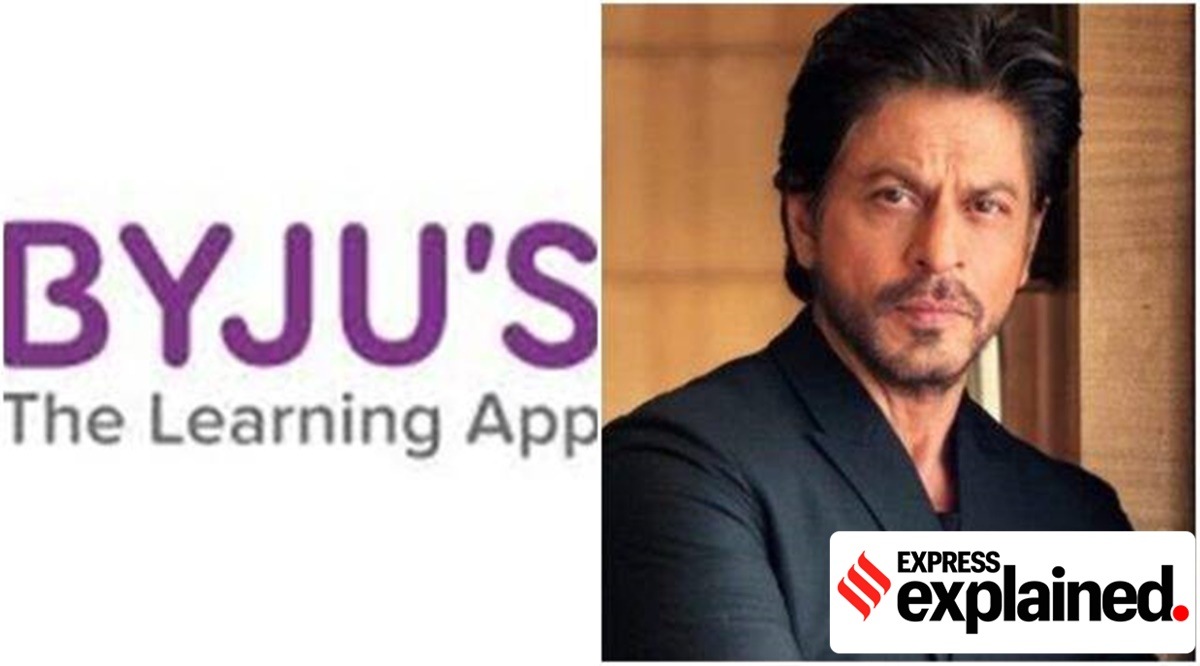 Byju's logo and shah rukh khan