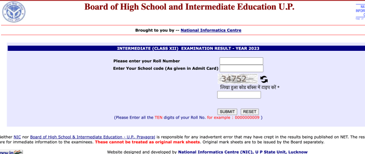 class 10 up board result 2023 check online