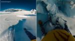 Skier falls into crevasse in thick layer of ice