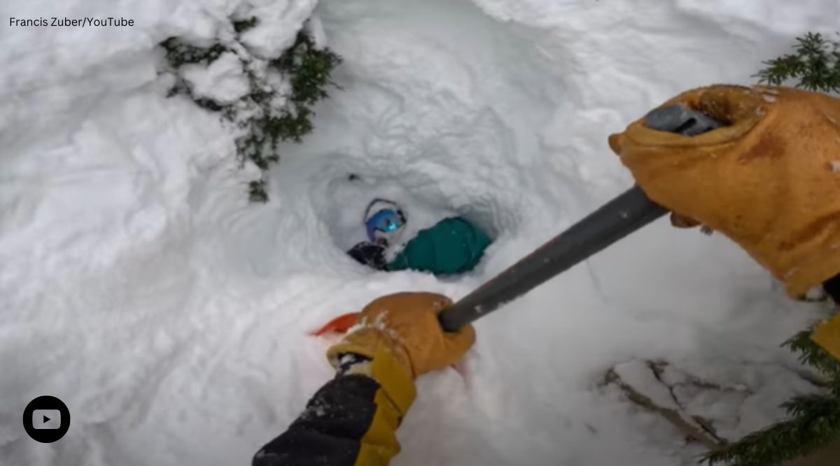 I was gonna die : Skier gets buried in tree well snowboarder comes to