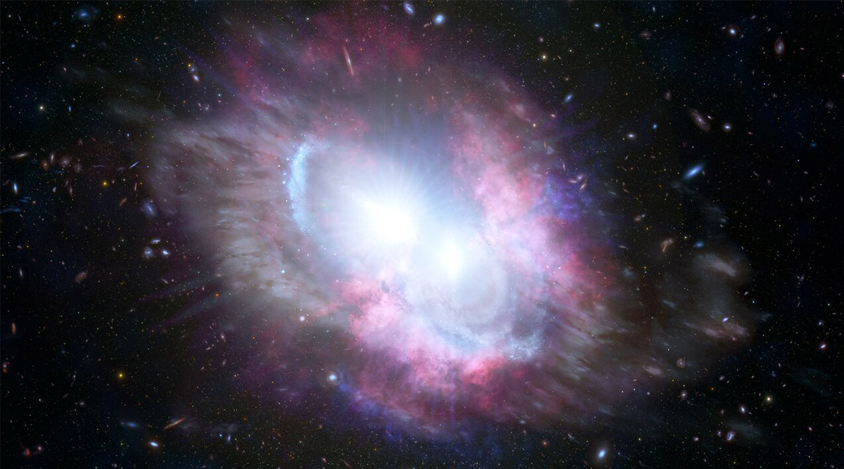 Galaxies Collide and Illuminate Two Supermassive Black Holes