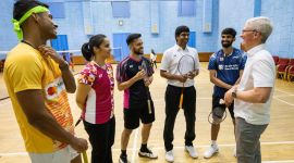 Tim cook and Indian badminton player