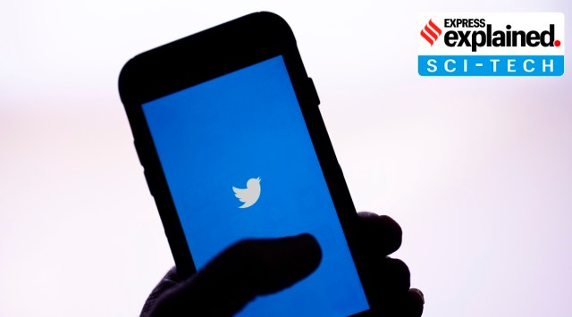 The Twitter application is seen on a digital device.