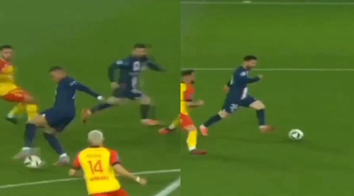 Watch Kylian Mbappes Incredible Back Heel Assist Helps Messi Score A