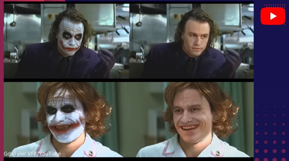 VFX artist creates video of Heath Ledger's Joker without makeup in ...