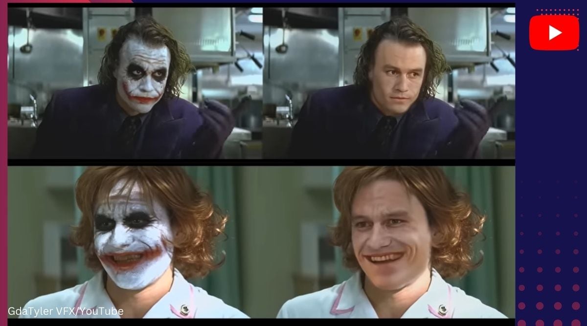 VFX artist creates video of Heath Ledger’s Joker without makeup in The Dark Knight
