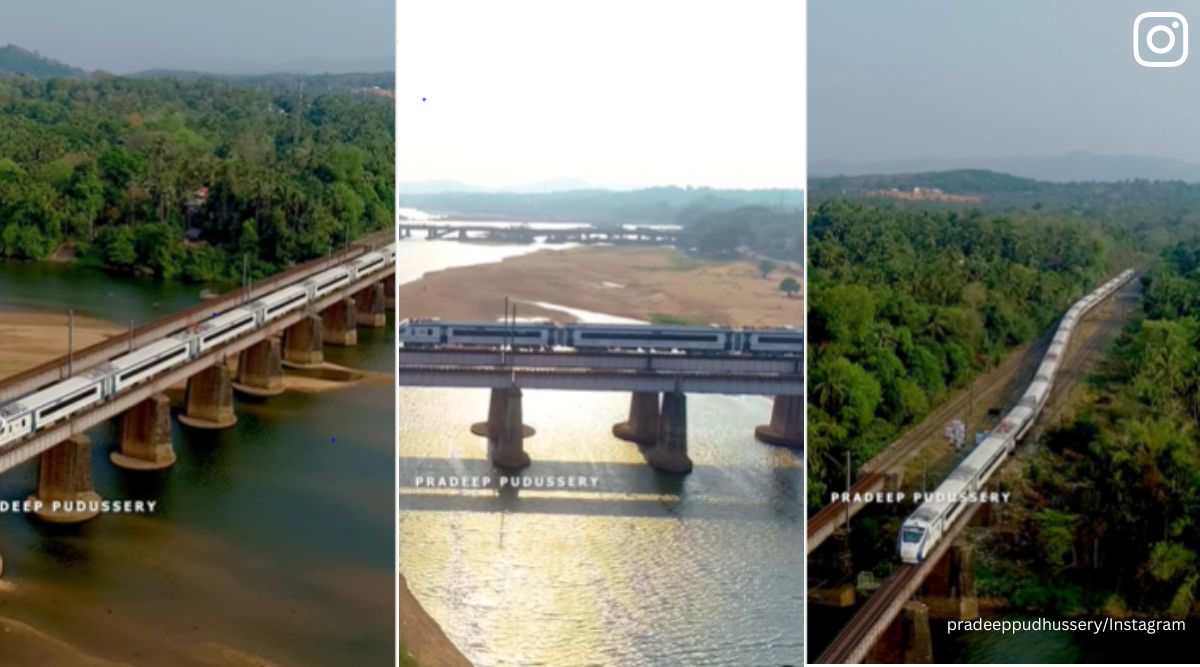 Super Shot Vande Bharat Traverses Over A Bridge In Picturesque Kerala Watch Video Trending