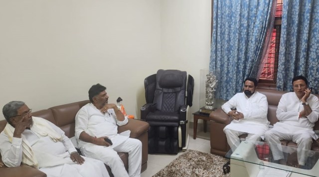 Karnataka Assembly elections, Laxman Savadi, BJP leader joins Congress, DK Shivakumar, Siddaramaiah, Belagavi district, Athani seat, BJP denial of ticket, Legislative Council resignation, BJP versus Congress in Karnataka