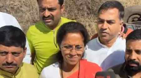 Pune News Live Updates: Baramati MP Supriya Sule at the site of the accident