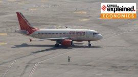An Air India Flight at the Apron area of Mumbai International Airport in 2020.
