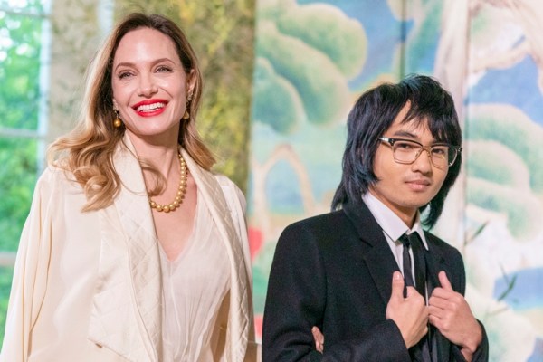 Angelina Jolie and Maddox Jolie-Pitt arrive for the State Dinner with President Joe Biden and the South Korea's President Yoon Suk Yeol at the White House, Wednesday, April 26, 2023, in Washington. (AP Photo/Alex Brandon)