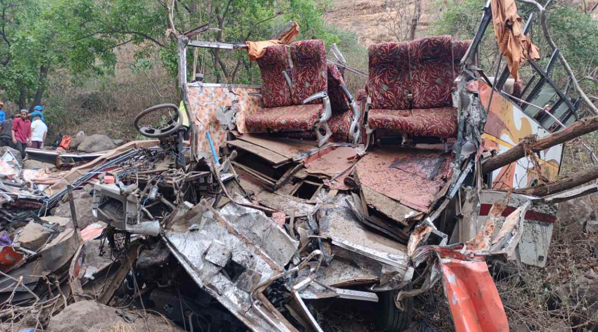 Children among 13 dead as bus falls into a 360-ft ravine in Maharashtra