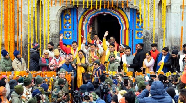 Uttarakhand CM at Kedarnath Temple