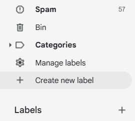 create new label gmail