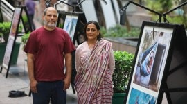 India, Dominican Republic, David Puig, exhibition of hand-painted signs, artist tie up, exhibition in Delhi, ‘Hand-Painted Signs from India, Dominican Republic, Open Courtyard of India Habitat Centre, indian express