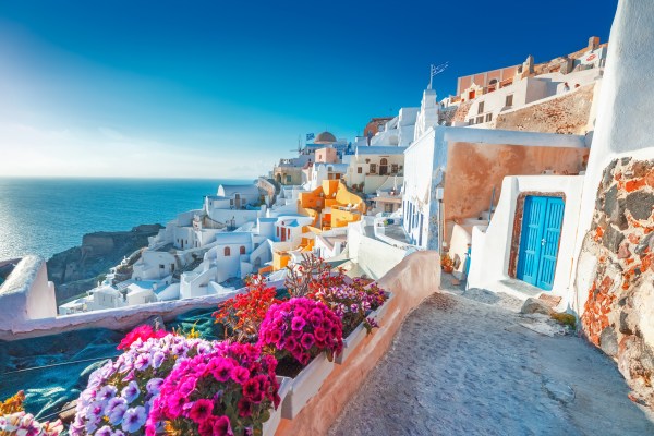 Explore the picturesque town of Santorini