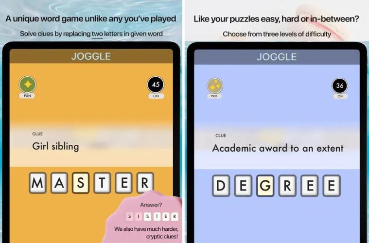 Get better at crosswords with Joggle, the mobile word game