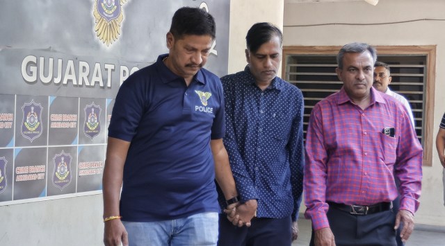 Kiran patel case, Jammu and Kashmir Kiran Patel case, conman Kiran patel, Kiran patel conman, Kiran patel arrested, Kiran patel, Kiran Patel fraud, Kiran patel poses as PMO official man posing as PMO official, Jammu and Kashmir news, J&K news Indian Express, kashmir security, indian express