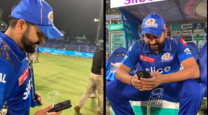 414px x 230px - Rohit Sharma poses with 'special gift' for wife Ritika on Valentine's Day