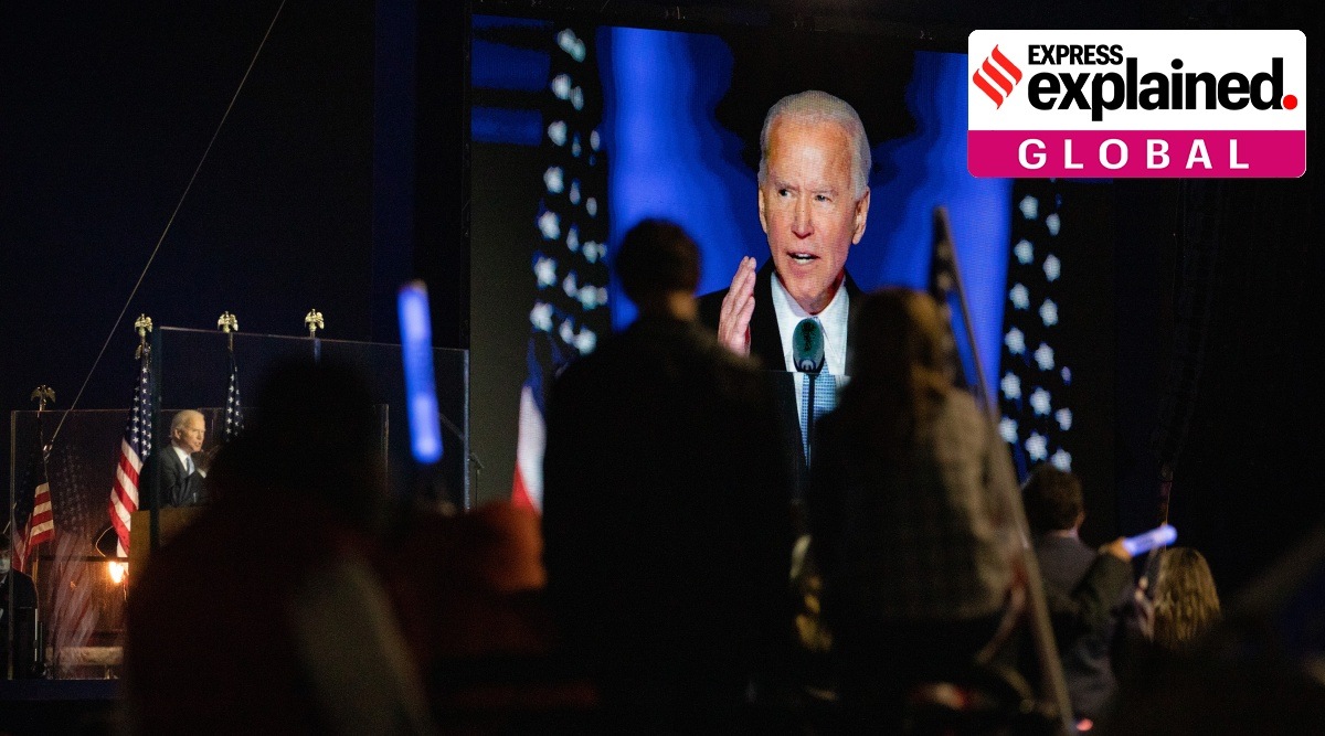 Then President-elect Joe Biden speaks in Wilmington, Del., on Nov. 7, 2020.