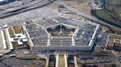 The Pentagon is seen from the air in Washington, US, March 3, 2022. (Reuters, file)