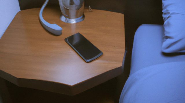phone on bedside table dall e