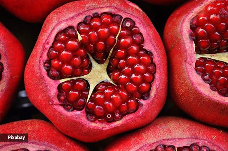 Polyphenols in pomegranate help to remove free radicals from the body