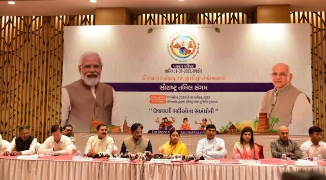 Sauashtra Tamilians, Book on Saurashtra-Tamil Nadu link, book launch, Gujarat, Saurashtra-Tamil Sangamprashastih., Shree Somnath Sanskrit University, indian express, indian express news
