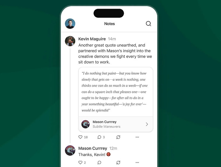 substack notes mobile