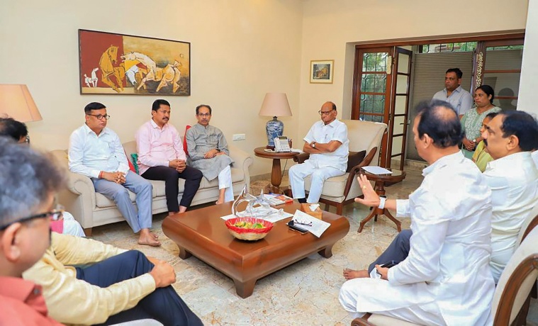 MVA meeting at Sharad Pawar's residence