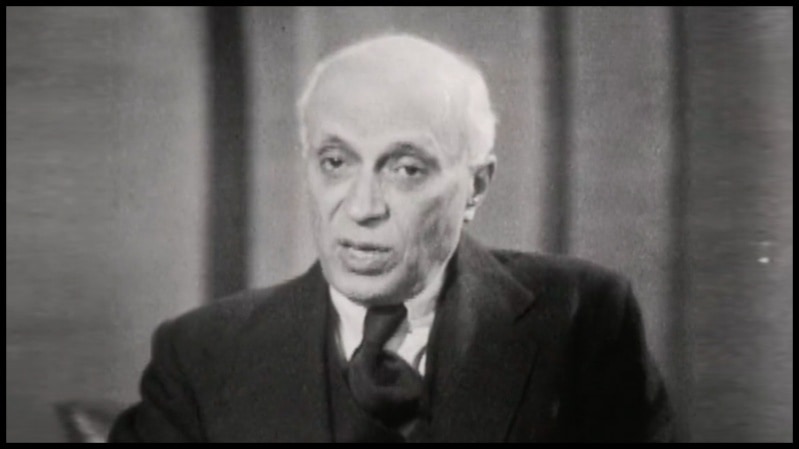 Nehru during his first televised interview 