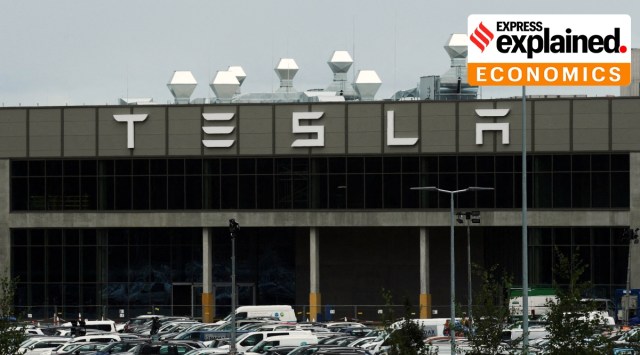 Tesla logo on the Gigafactory in Gruenheide near Berlin, Germany, August 30, 2022.