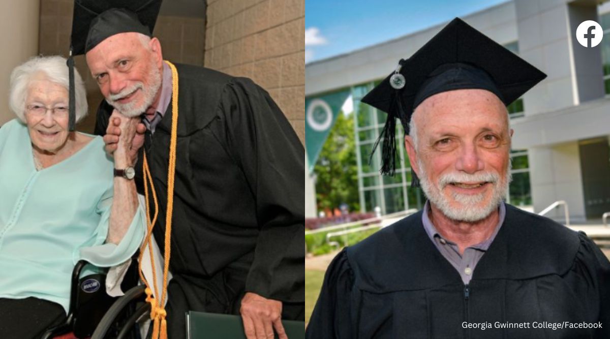 At 72, US man receives college degree as his 99-year-old mom cheers him up at graduation ceremony Trending News pic