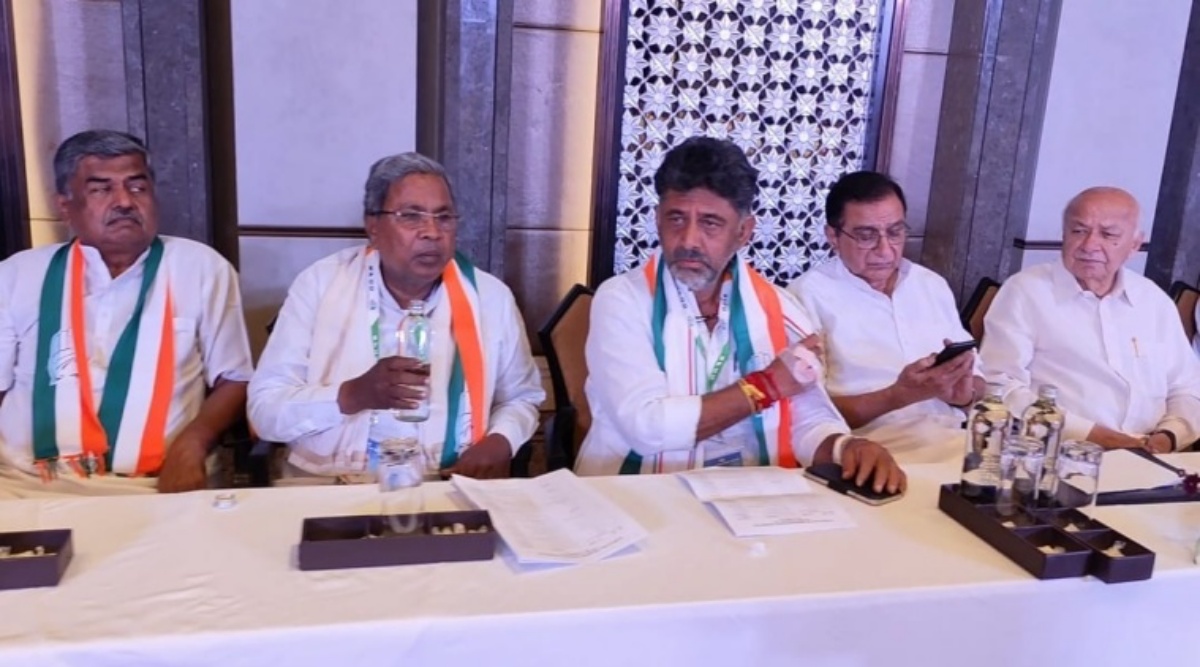 Karnataka election results 2023 LIVE updates: Amid slogan war between  Shivakumar, Siddaramaiah supporters, Cong chief empowered to pick next CM |  Elections News,The Indian Express