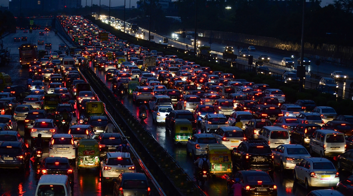 Traffic hit in capital amid strong winds, downpour