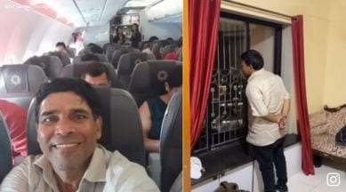 Father travels on plane for the first time with son