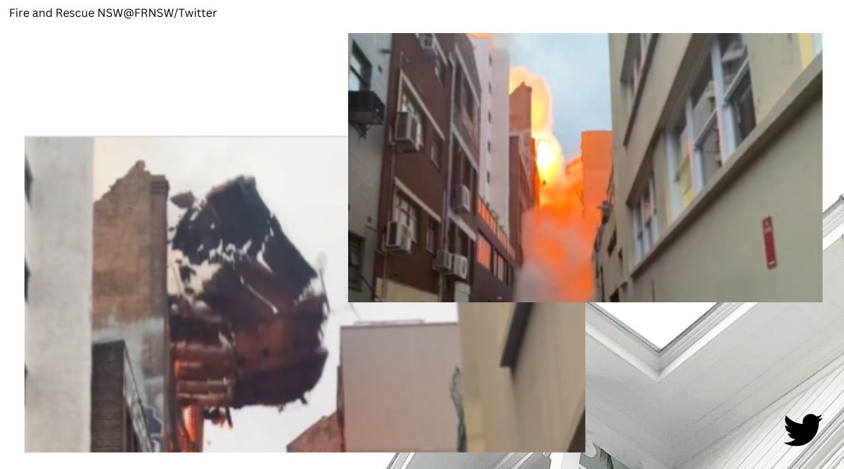 Watch video: Wall collapses during fire in multi-storey building in ...