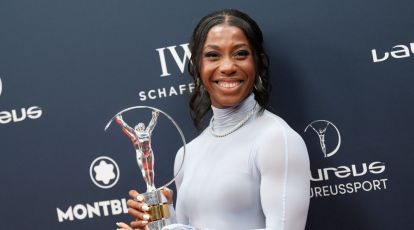 Eileen Gu insists she's 'Eileen from maths class' despite Laureus Awards  triumph alongside Messi, Fraser-Pryce