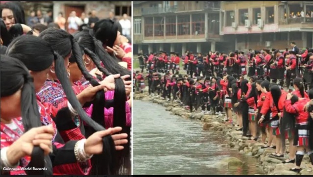 world’s longest hair-combing exercise