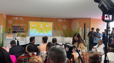 India Pavilion at Cannes 2023, NID Ahmedabad showcase India's rich culture, Saraswati Yantra, NID designers at Cannes, Gujarat fashion news, Gujarat culture news, indian express, indian express news
