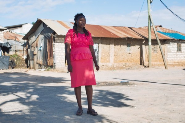 Elizabeth Syombua, who said she and her brother were entranced by the televised sermons of Paul Nthenge Mackenzie, near her home on the edge of Mombasa, Kenya, May 5, 2023. (Sarah Waiswa/The New York Times)
