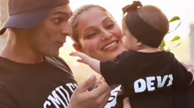 Karan Singh Grover and Bipasha Babu with daughter