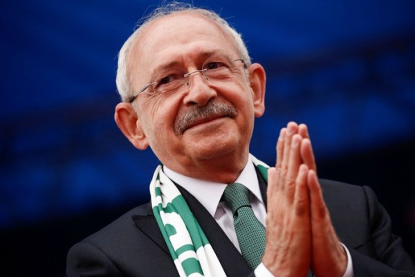 Kemal Kilidaroglu, the presidential candidate of Turkey's main opposition coalition, during a rally in Bursa, Turkey, ahead of the May 14 presidential and parliamentary elections. 