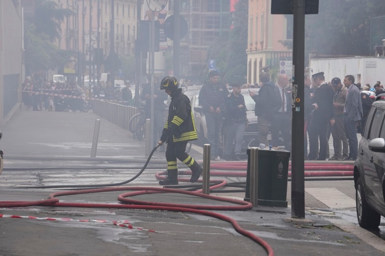 Van explodes in central Milan, injuring 1, sending dark smoke over city ...