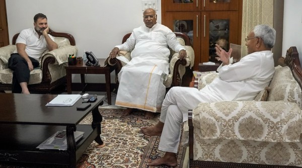 Nitish Kumar Mallikarjun Kharge Rahul Gandhi meet