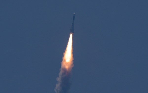 ISRO's GSLV rocket on its way to deploy navigation satellite NVS-01 into a Geosynchronous Transfer Orbit, lifted off from the Satish Dhawan Space Centre in Sriharikota, Monday, May 29, 2023. 