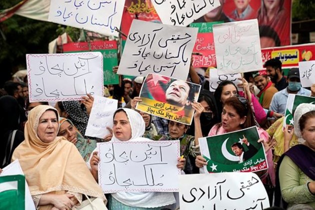 Imran protests