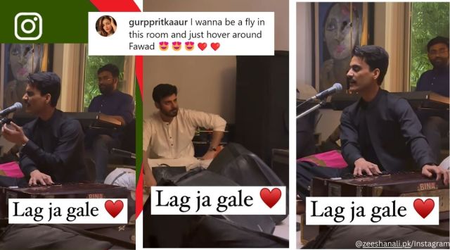 Pakistani actor Fawad Khan enjoys a soulful performance of ‘Lag Ja Gale’ by Zeeshan Ali