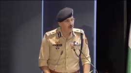 Delhi Police Commissioner Sanjay Arora speaks at the event. (Express photo)