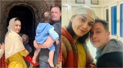 414px x 230px - Preity Zinta shares pics of kids Jai and Gia's first temple visit, poses  with 'pati parmeshwar' Gene Goodenough in Shimla | Bollywood News - The  Indian Express